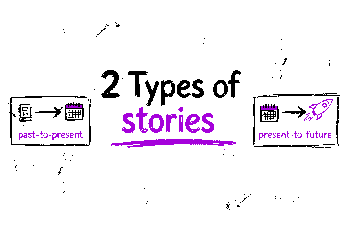 2 types of stories in business (past-to-present and present-to-future)