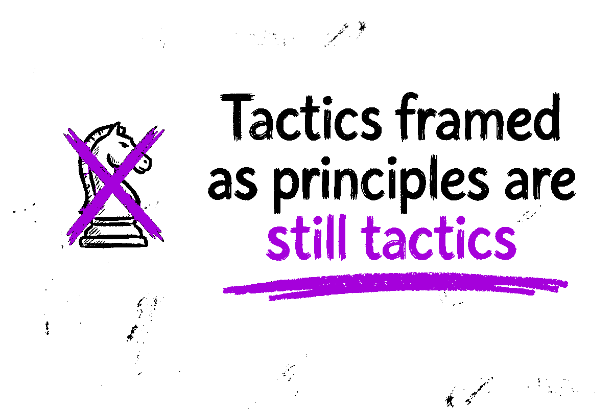 Tactics framed as principles are still tactics